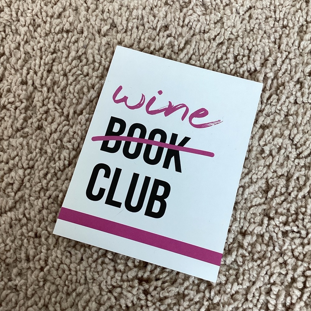 3/$15 🛍️ Wine Book Club white purple | Wine bottle label sticker decal | gift